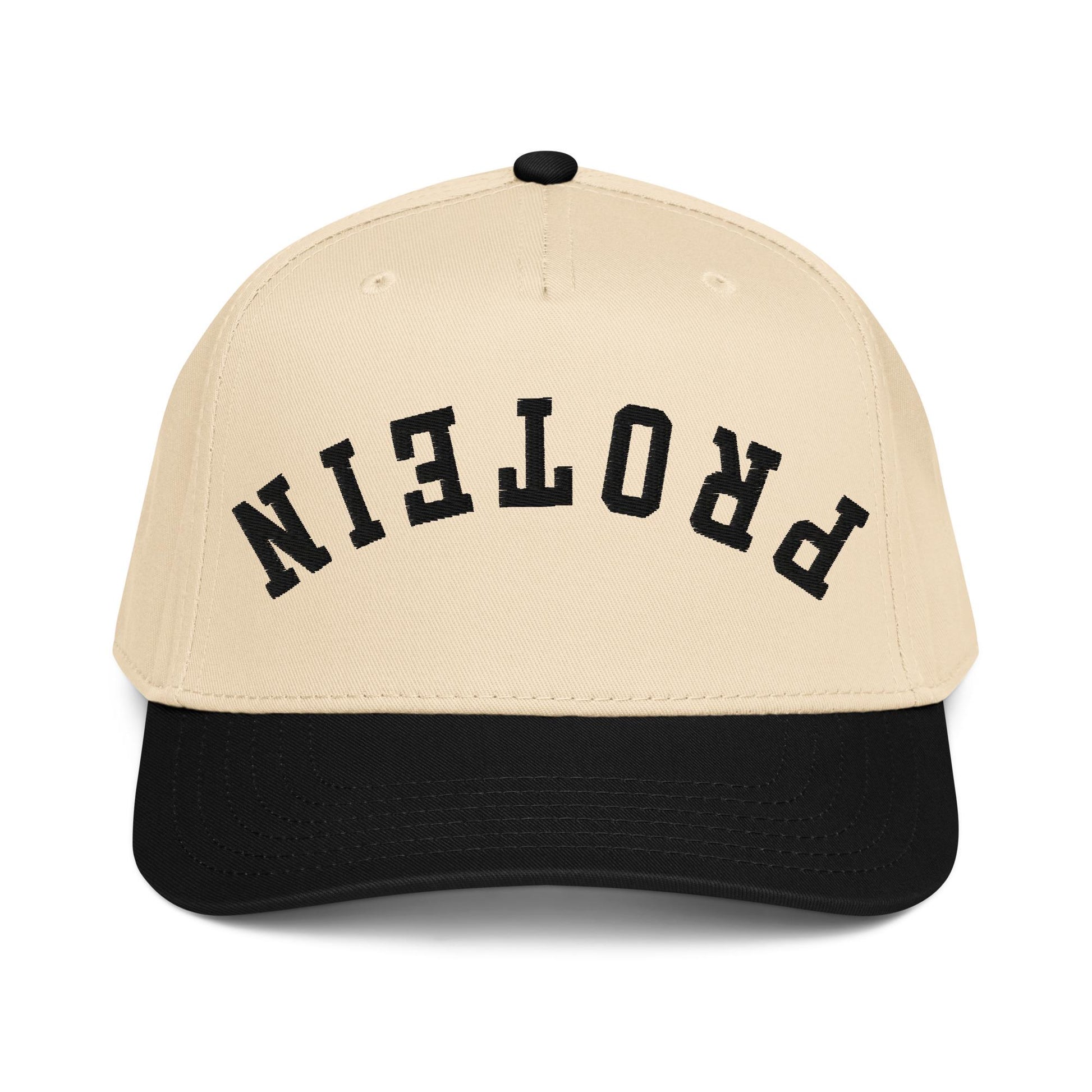 Upside Down Protein Hat – Funny Gym Gift, Fitness Aesthetic, Two Tone Snapback Cap