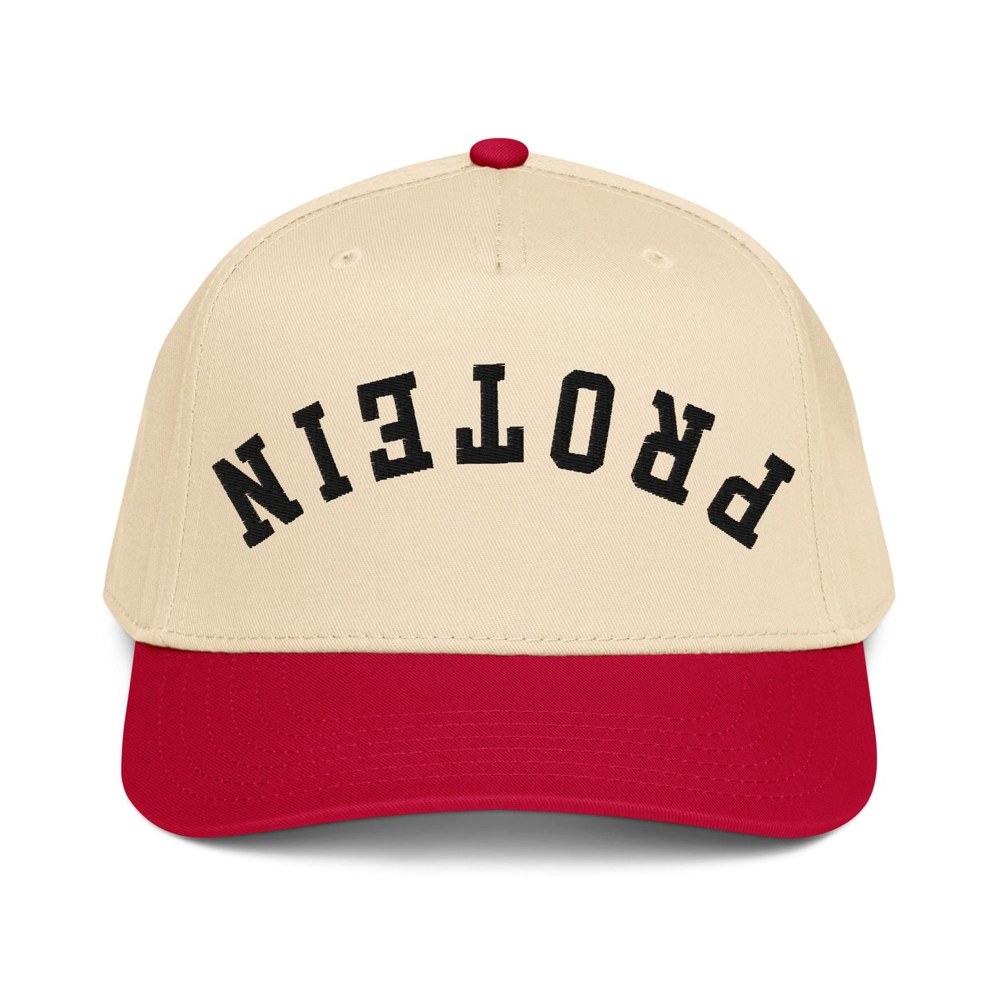 Upside Down Protein Hat – Funny Gym Gift, Fitness Aesthetic, Two Tone Snapback Cap