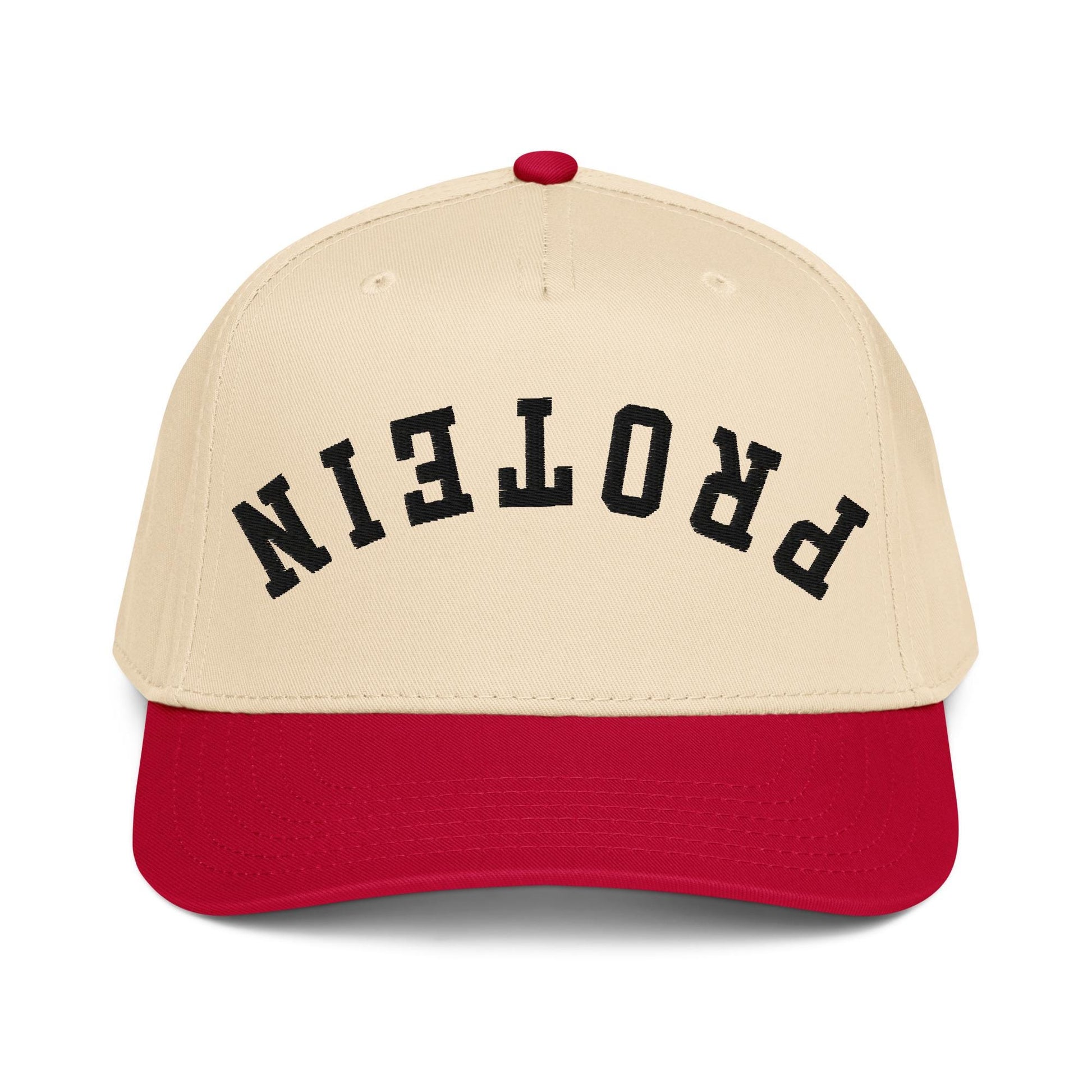 Upside Down Protein Hat – Funny Gym Gift, Fitness Aesthetic, Two Tone Snapback Cap