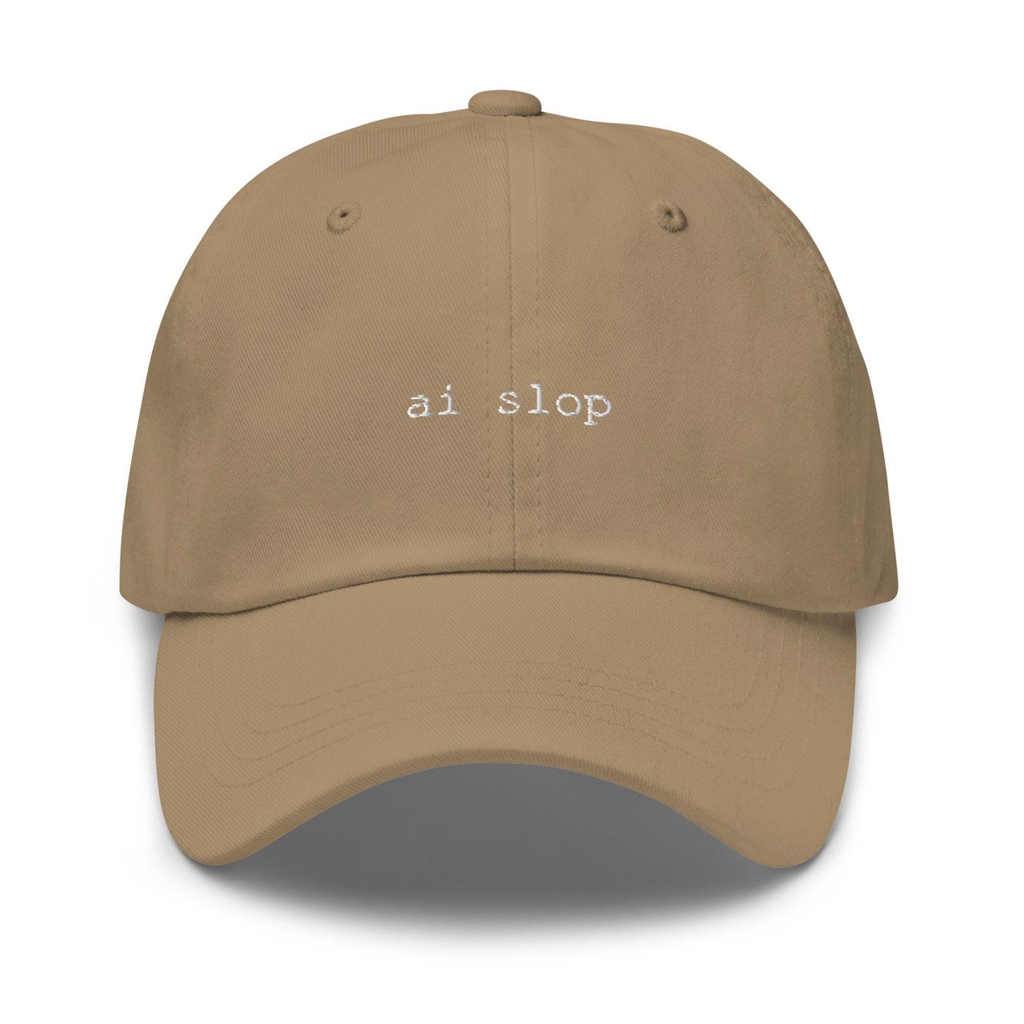 AI Slop – Embroidered Dad Hat for Dead Internet Theory, Generative Art Critic, Tech Humor Cotton Cap