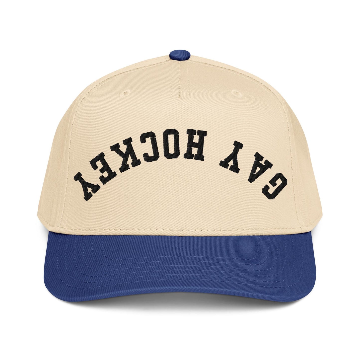 Upside Down Gay Hockey Hat – Queer Sports, Funny LGBTQ Gift, Two Tone Snapback Cap