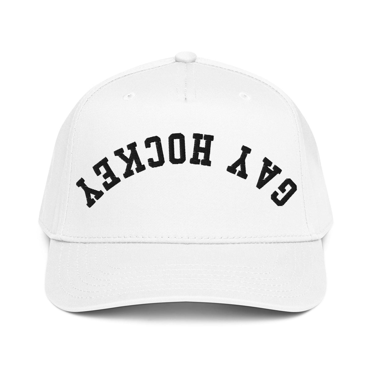 Upside Down Gay Hockey Hat – Queer Sports, Funny LGBTQ Gift, Two Tone Snapback Cap