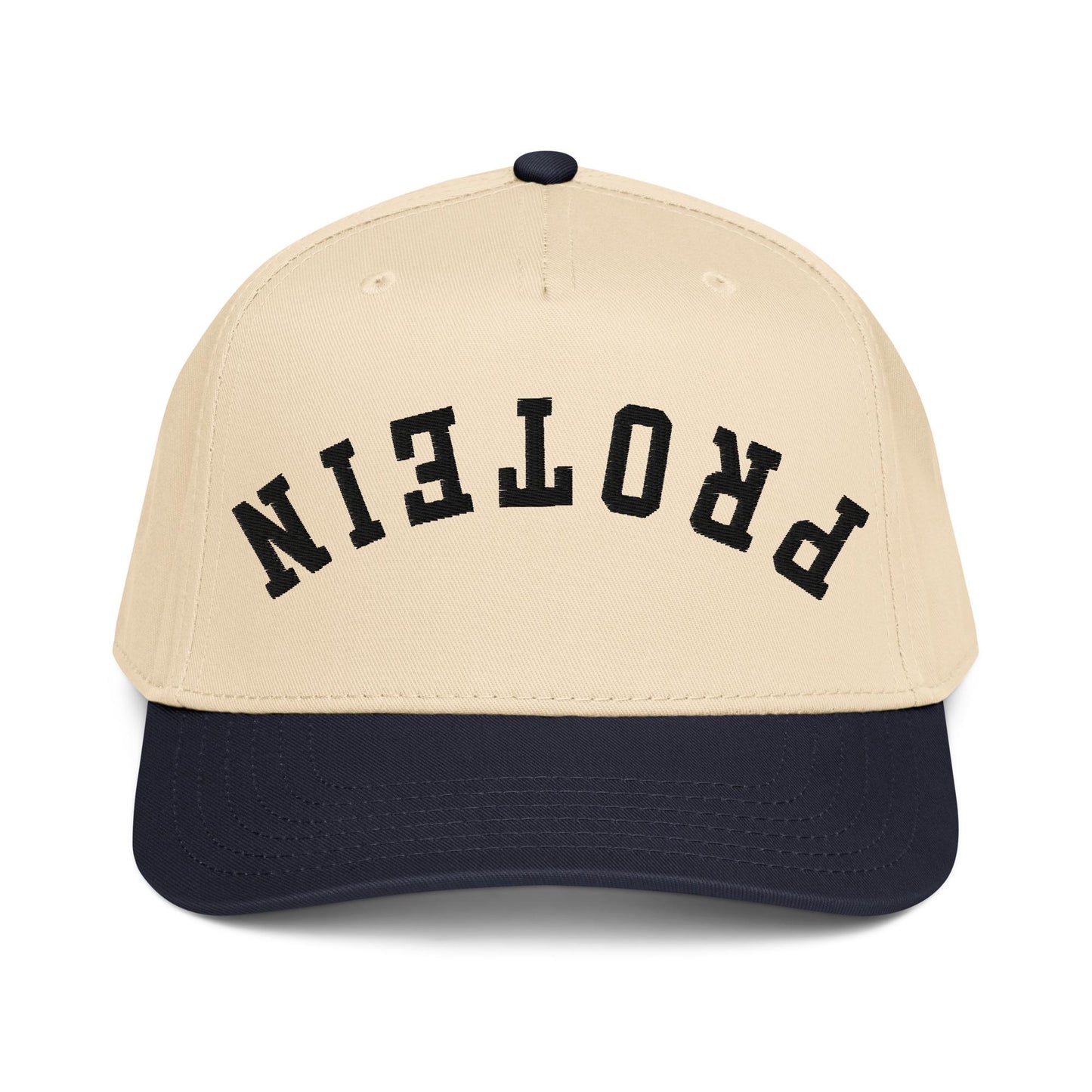 Upside Down Protein Hat – Funny Gym Gift, Fitness Aesthetic, Two Tone Snapback Cap