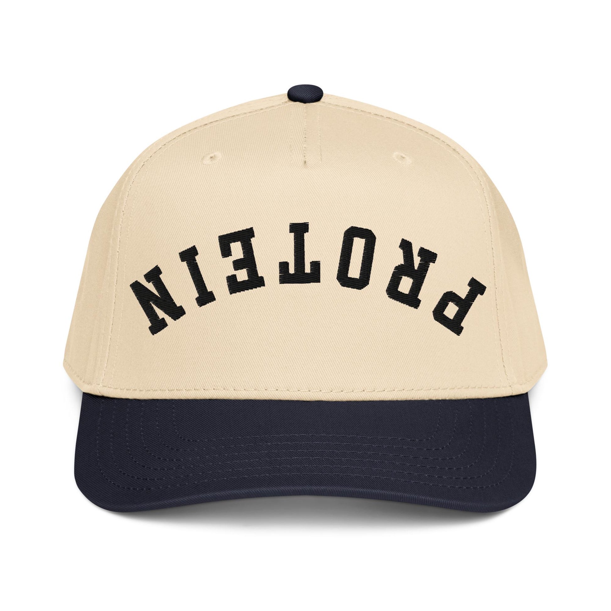 Upside Down Protein Hat – Funny Gym Gift, Fitness Aesthetic, Two Tone Snapback Cap