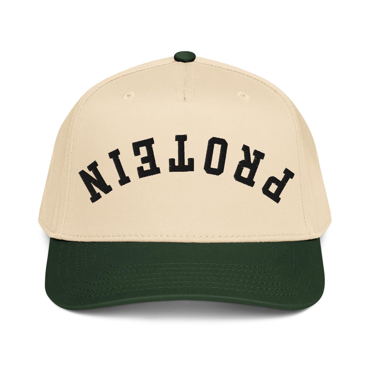 Upside Down Protein Hat – Funny Gym Gift, Fitness Aesthetic, Two Tone Snapback Cap