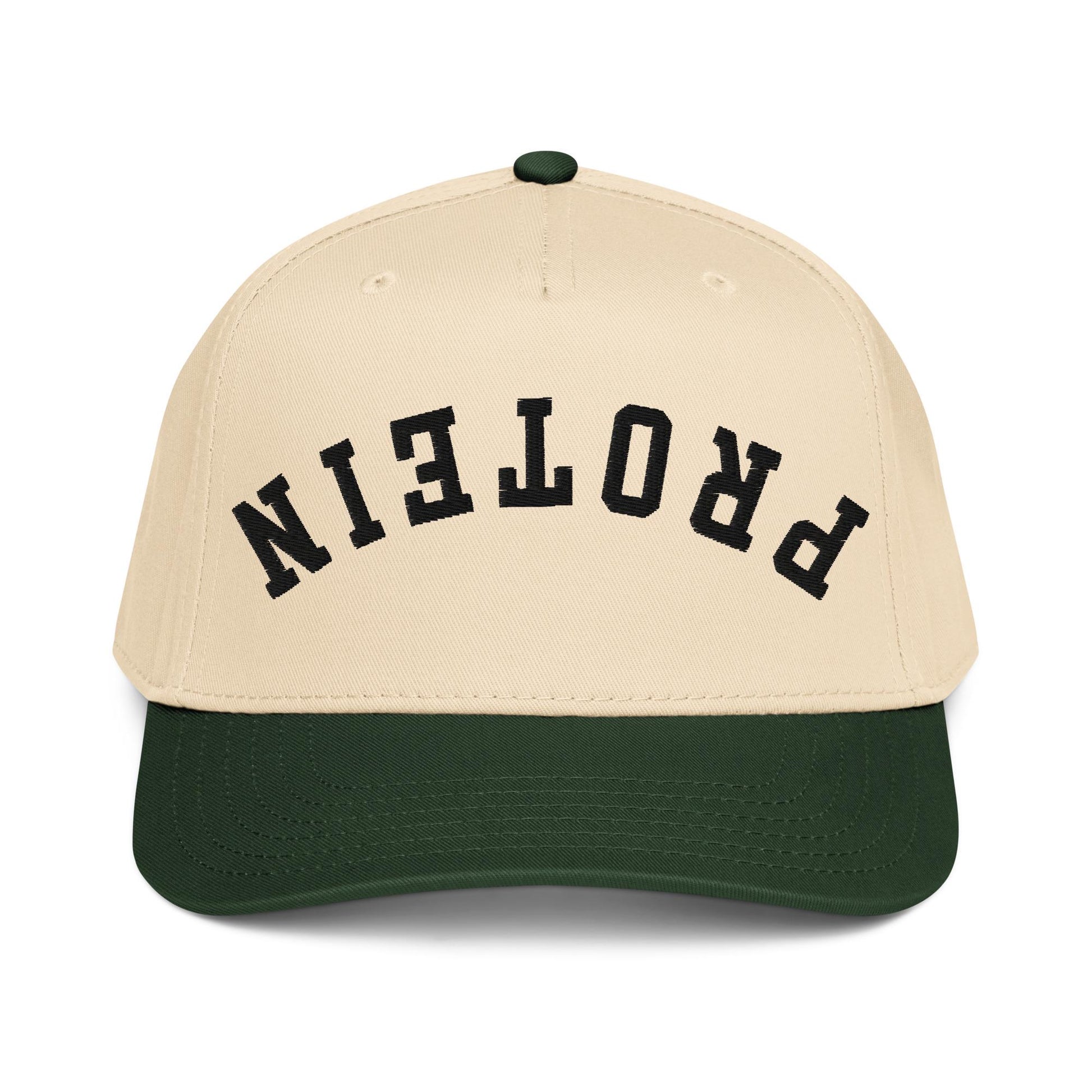 Upside Down Protein Hat – Funny Gym Gift, Fitness Aesthetic, Two Tone Snapback Cap