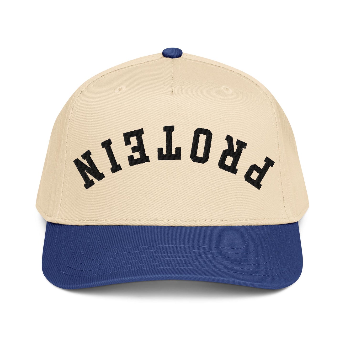 Upside Down Protein Hat – Funny Gym Gift, Fitness Aesthetic, Two Tone Snapback Cap