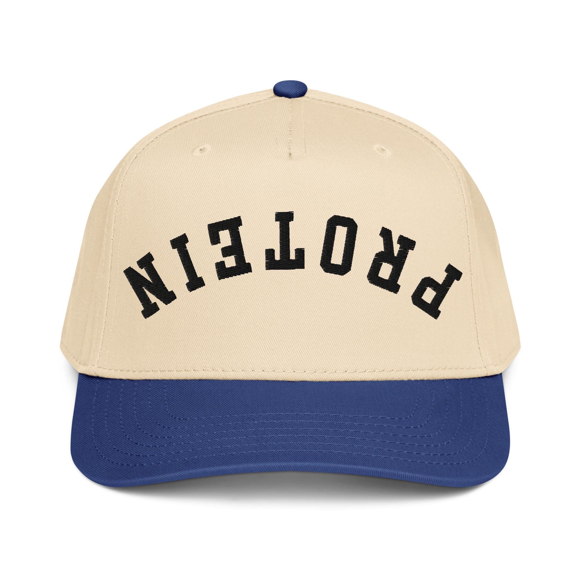 Upside Down Protein Hat – Funny Gym Gift, Fitness Aesthetic, Two Tone Snapback Cap