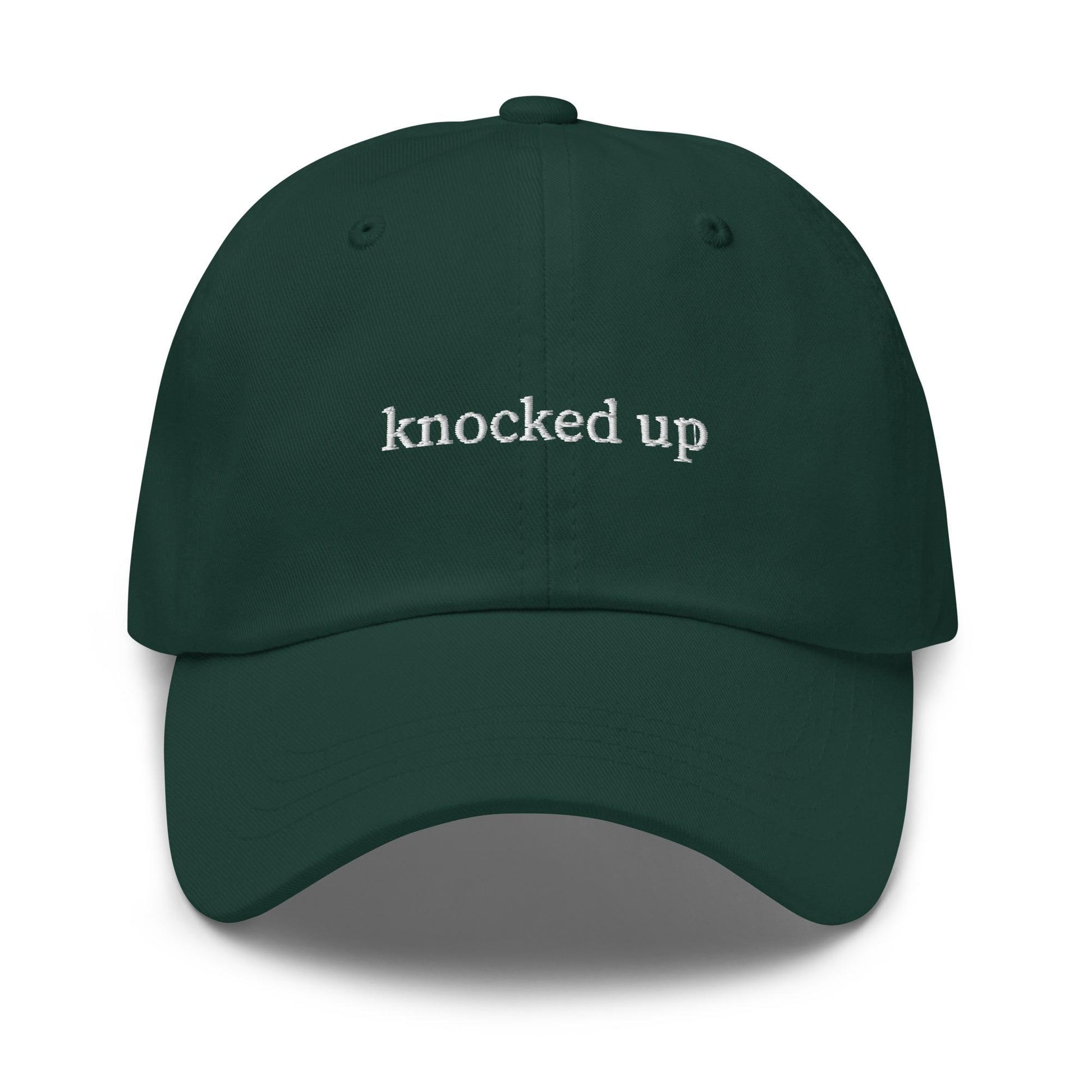 Knocked Up – Embroidered Dad Hat for Funny Pregnancy Announcement, Minimalist Serif, Chic Mom Cotton Cap