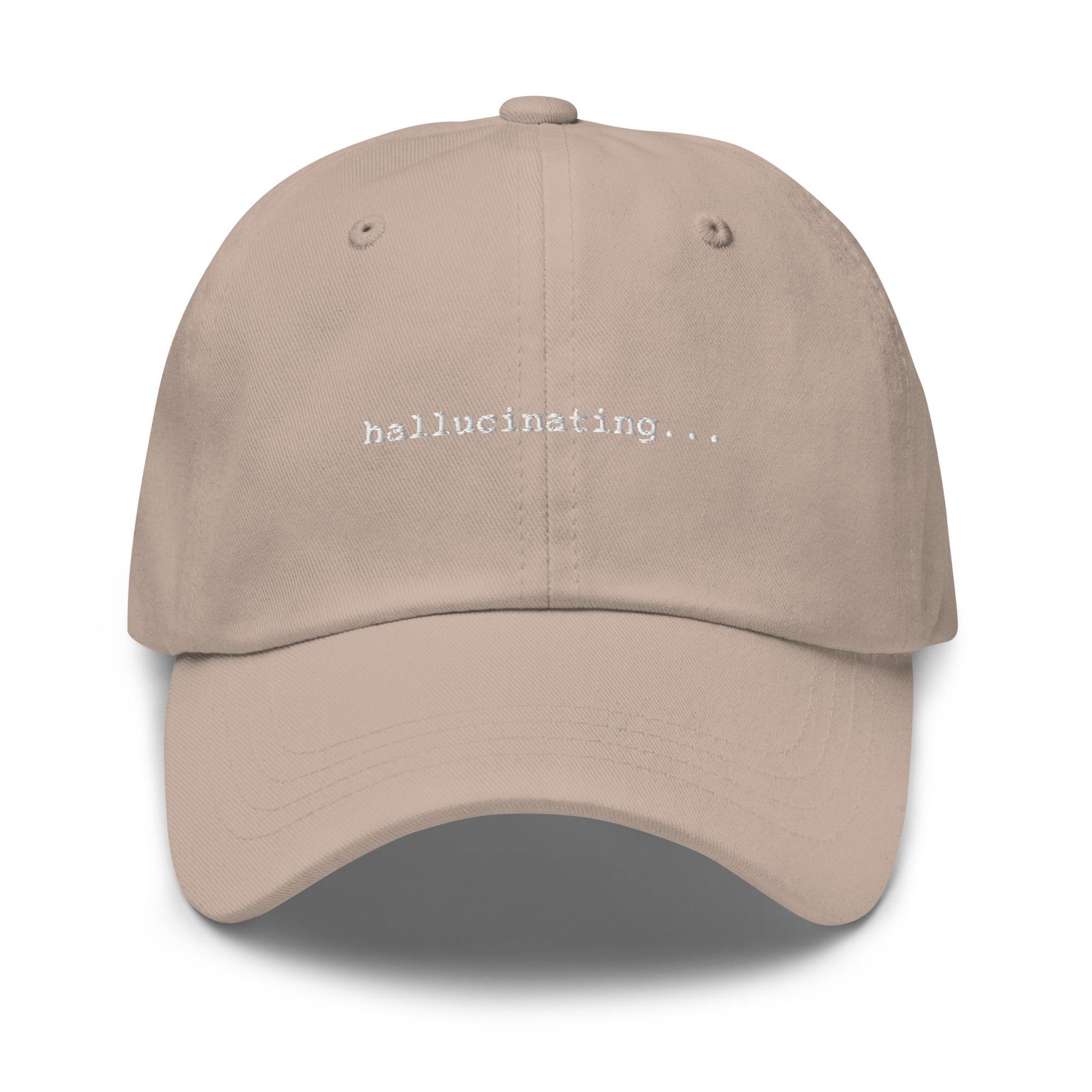 Hallucinating Hat – Embroidered Dad Hat for AI Engineer, Developer Humor, Funny Tech Startup Cotton Cap