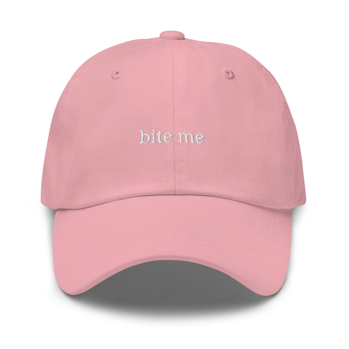 Bite Me Hat – Embroidered Dad Hat for Introvert, Sarcastic Humor Gift, Ironic Preppy Cotton Cap