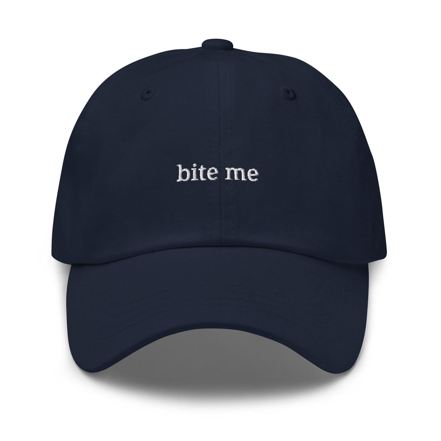 Bite Me Hat – Embroidered Dad Hat for Introvert, Sarcastic Humor Gift, Ironic Preppy Cotton Cap