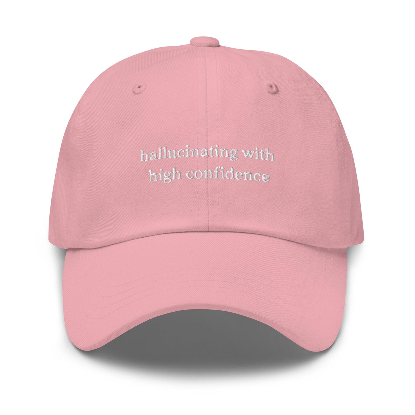Hallucinating With High Confidence Hat – Funny AI Tech Worker Cap, Developer Humor, Corporate Dad Hat