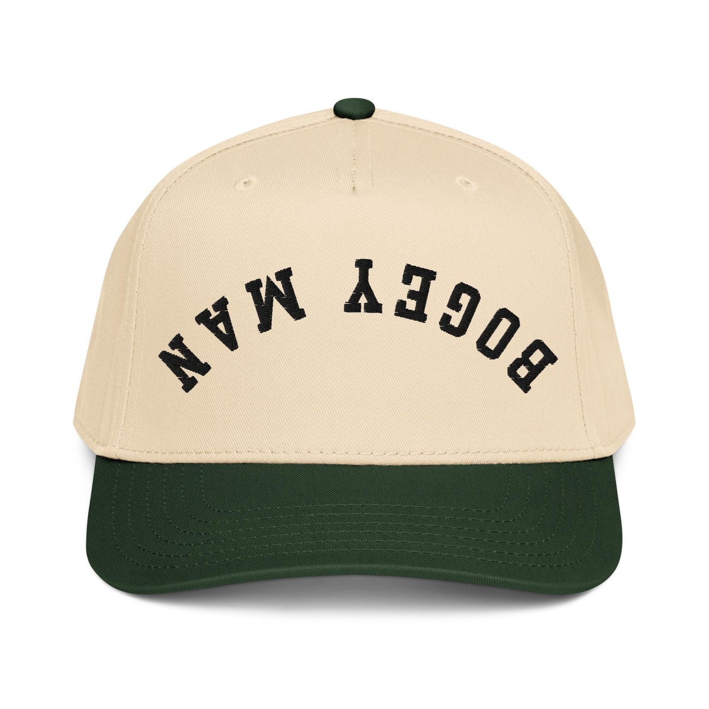 Bogey Man Upside Down Snapback - Funny Golf Hat, Two Tone Cap