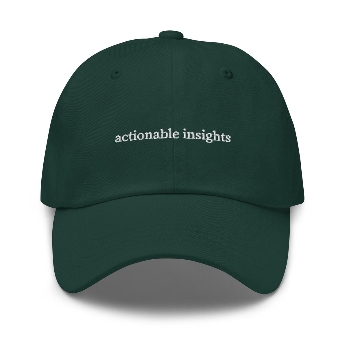 Actionable Insights Cotton Embroidered Hat - Funny Corporate Tech Cap