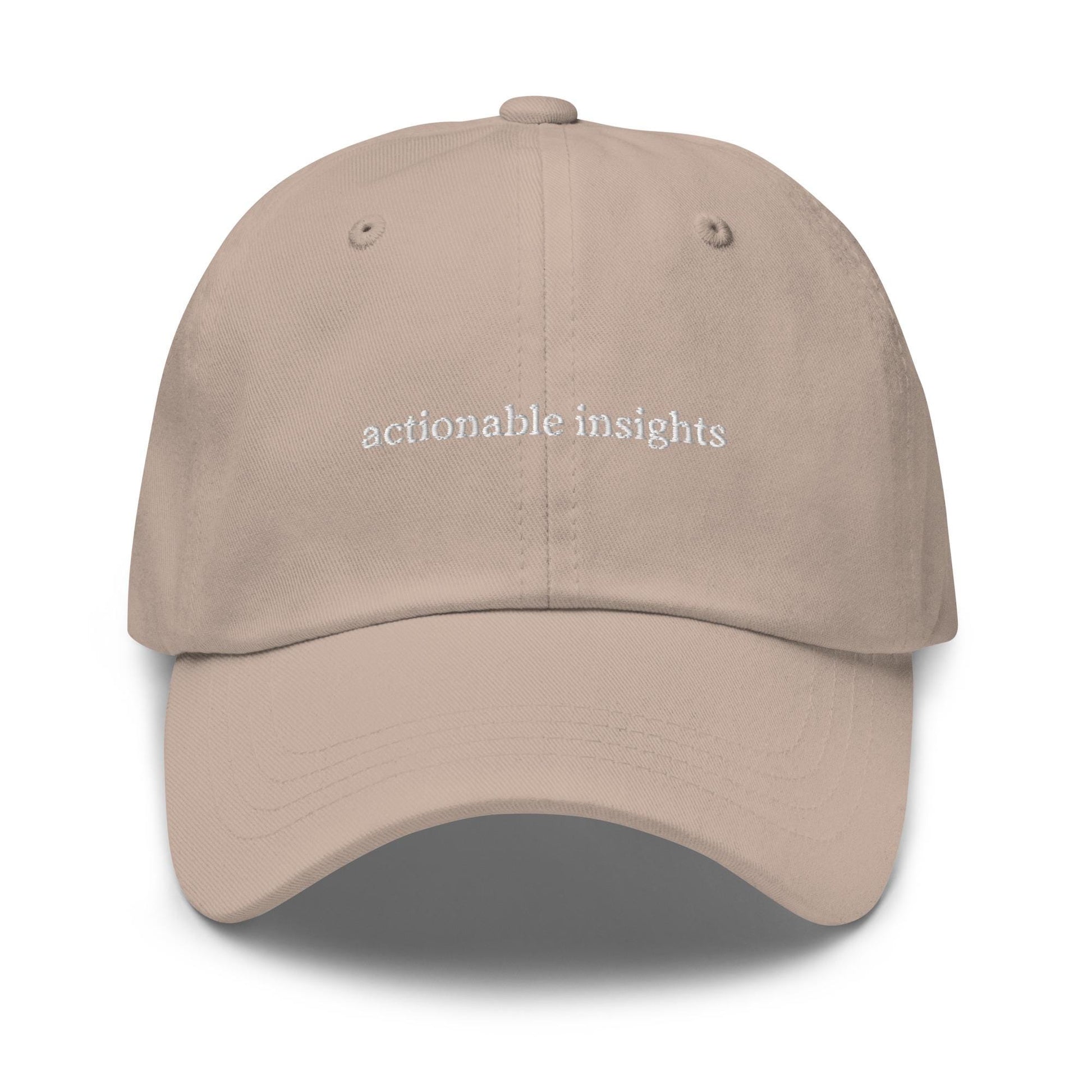 Actionable Insights Cotton Embroidered Hat - Funny Corporate Tech Cap