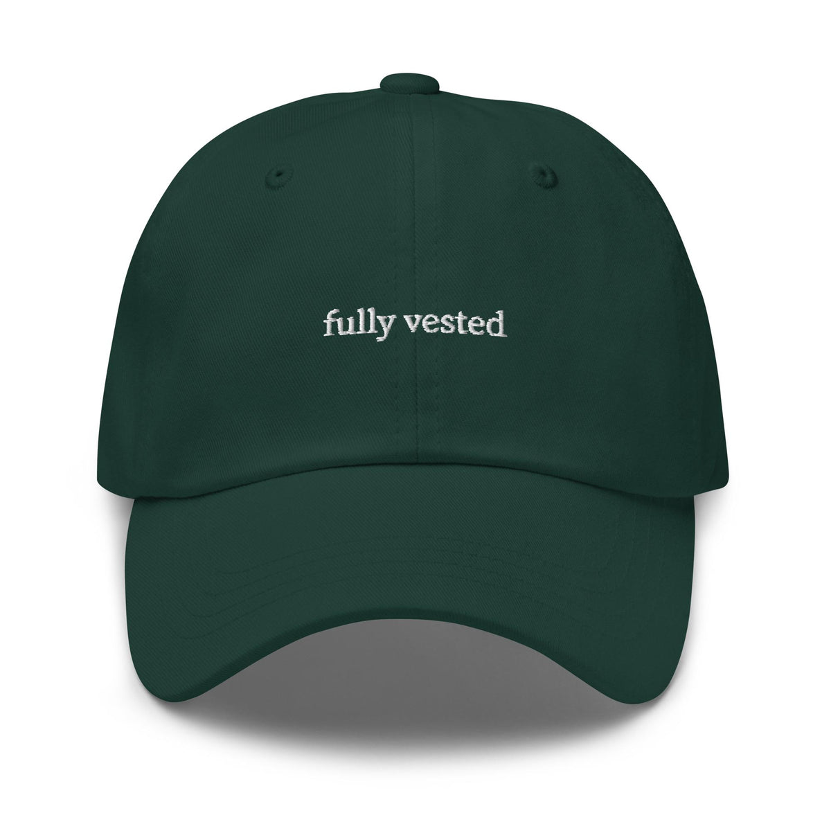 Fully Vested Embroidered Dad Hat - Tech Startup Cap, Corporate Humor