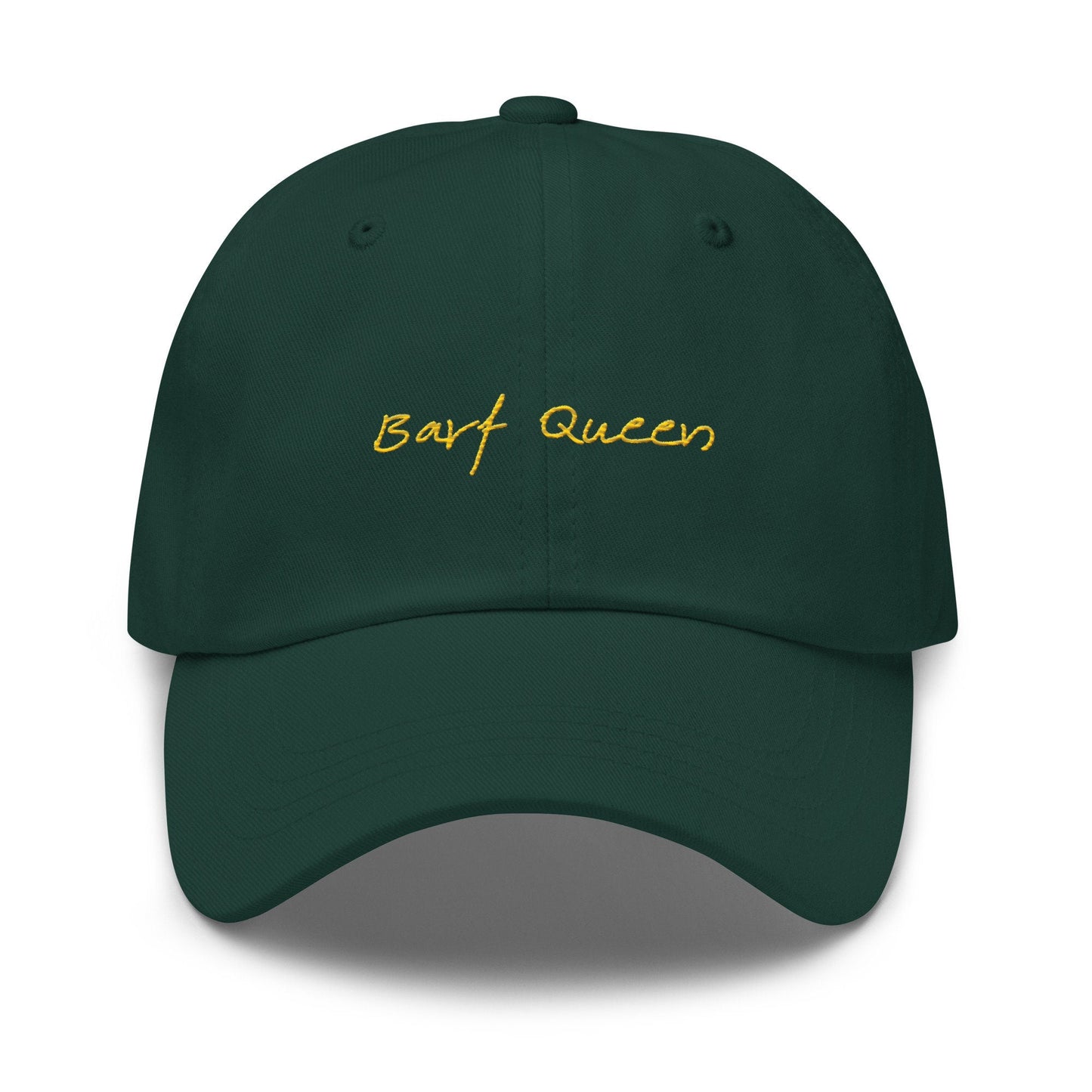 Barf Queen Hat - Funny Gift for Sensitive Tummy Baddies - Minimalist Cotton Embroidered Cap - Evilwater Originals