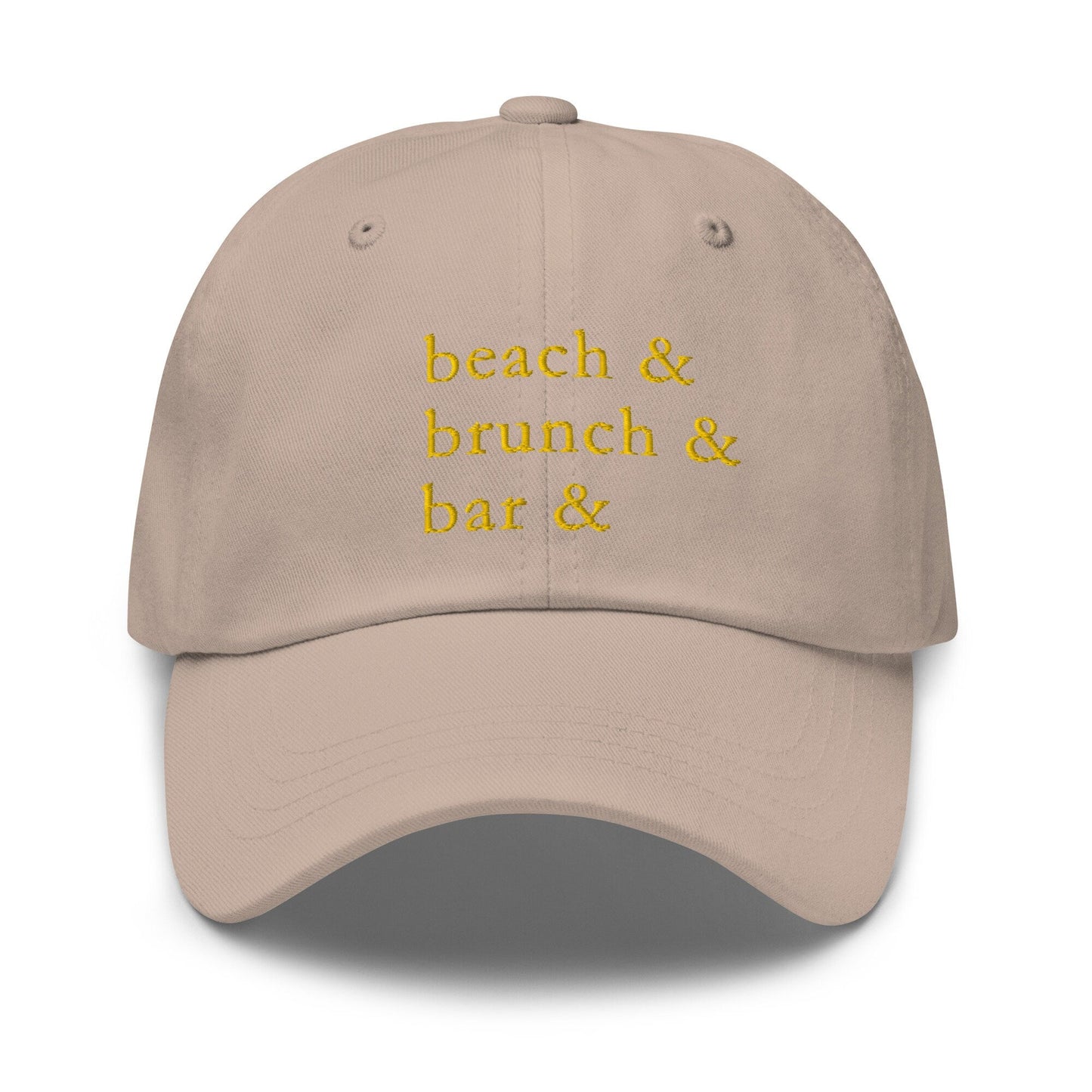 Beach, Brunch, Bar Hat - Summer Girly Lifestyle - Embroidered Cotton Cap - Evilwater Originals