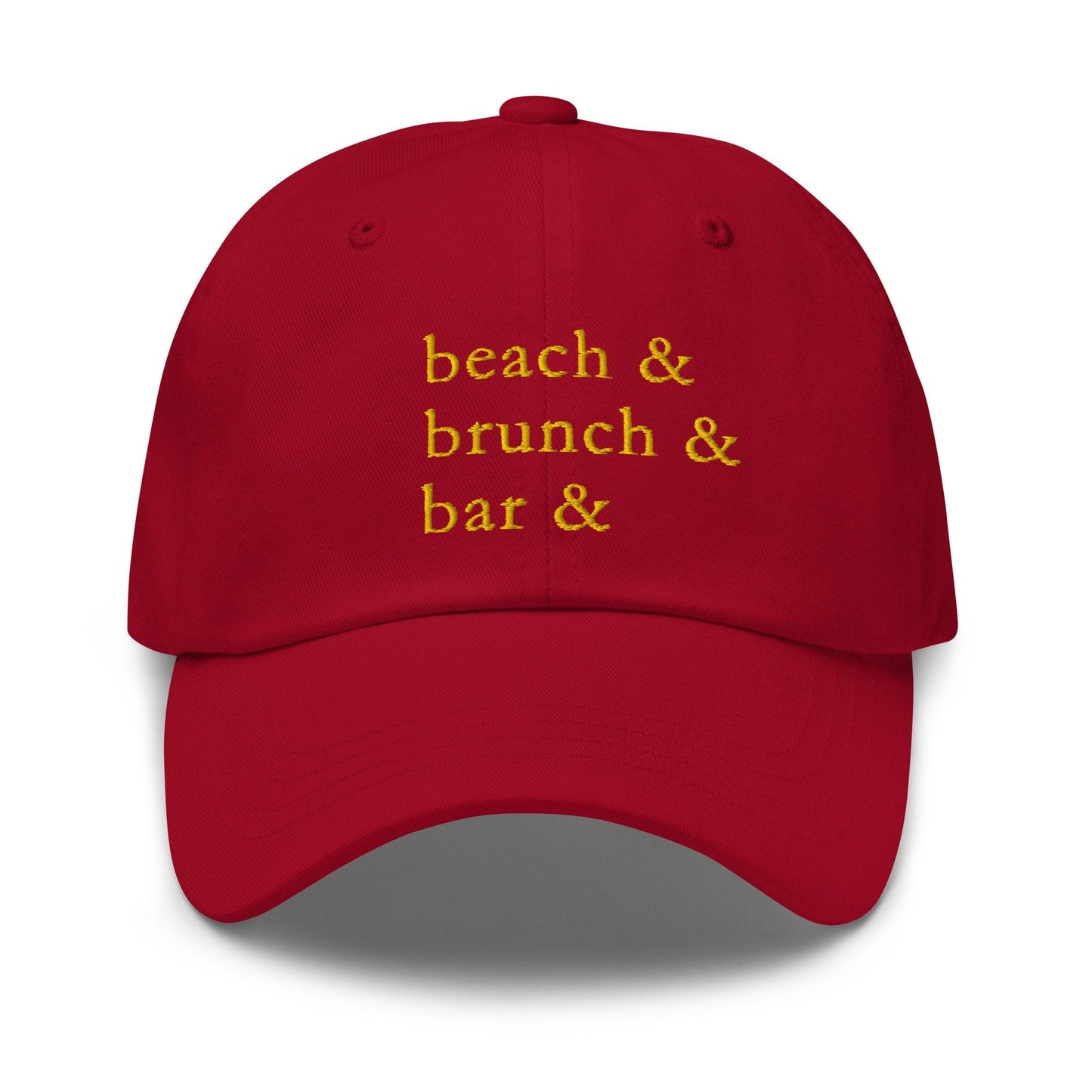 Beach, Brunch, Bar Hat - Summer Girly Lifestyle - Embroidered Cotton Cap - Evilwater Originals