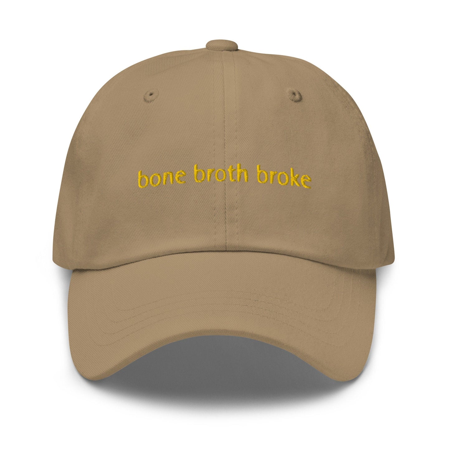 Bone Broth Dad hat - Funny Gift for Goop Fans, Soup fans and Health Goths - Cotton Embroidered Cap - Evilwater Originals