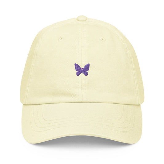 Butterfly Dad Hat - Spring y2k look - Minimalist Pastel Embroidered Cap - Evilwater Originals