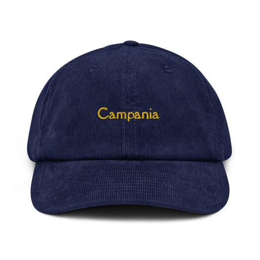Campania Corduroy Hat - Gift for Italian Wine Lovers - Best Wine Regions of Italia - Handmade Embroidered Cap - Evilwater Originals