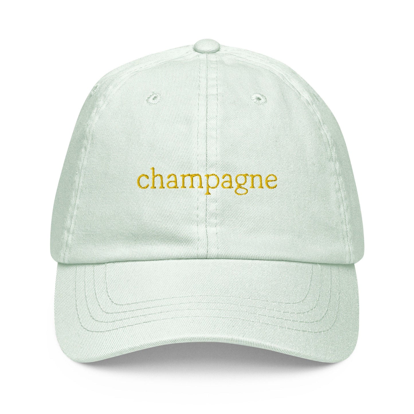 Champagne Dad Hat - Gift for French Wine Lovers - Pastel Cotton Embroidered Cap - Evilwater Originals
