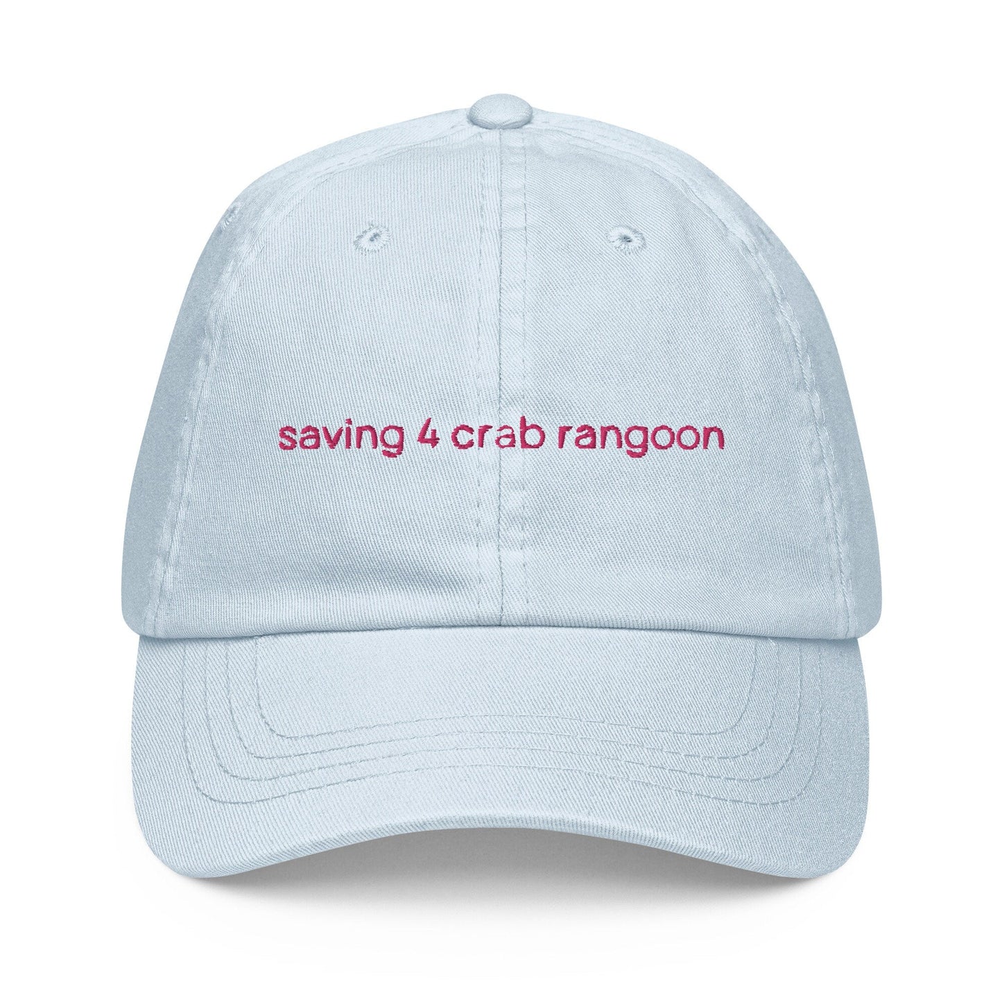 Crab Rangoon Dad Hat - Pastel Cotton Embroidered Cap - Evilwater Originals