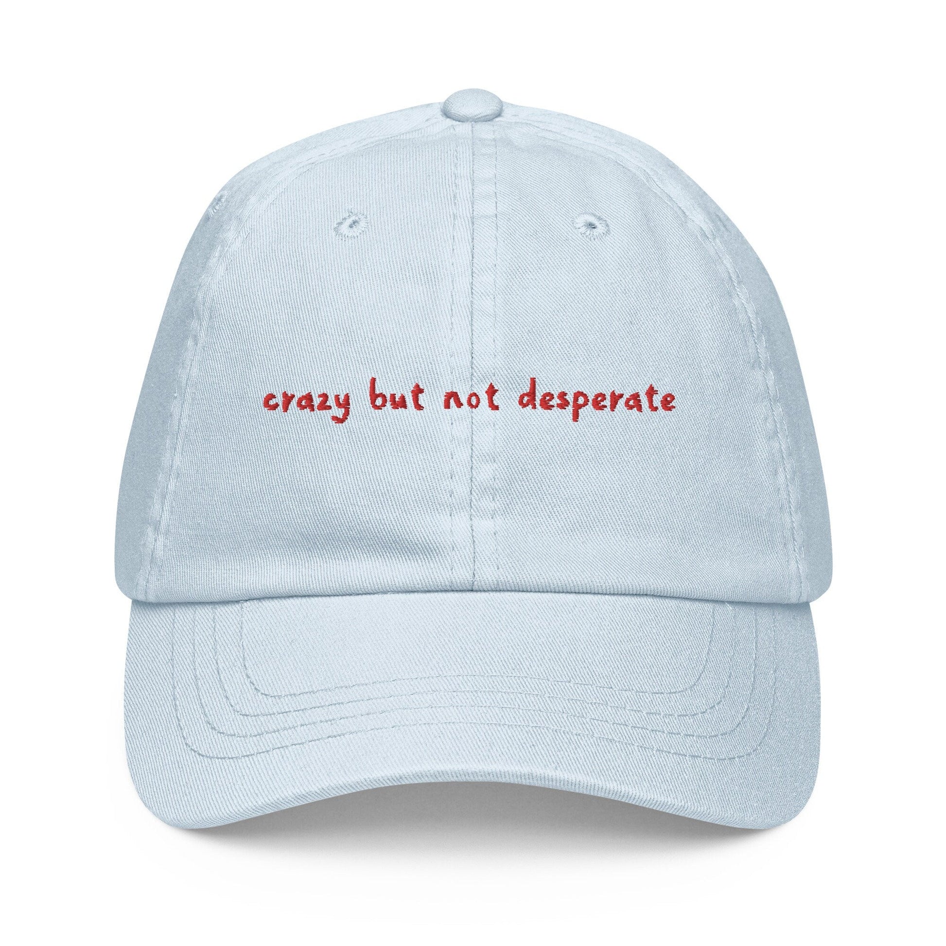 Crazy Dad Hat - Gift for Self Respecting Divas - Pastel Cotton Embroidered Cap - Evilwater Originals