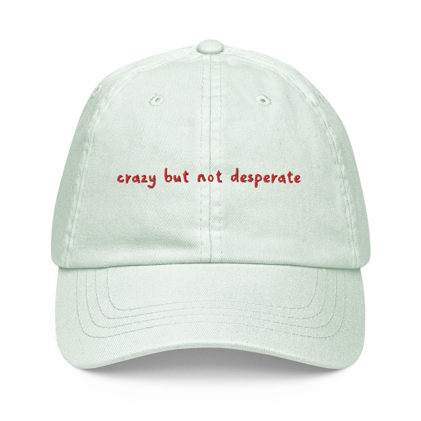 Crazy Dad Hat - Gift for Self Respecting Divas - Pastel Cotton Embroidered Cap - Evilwater Originals