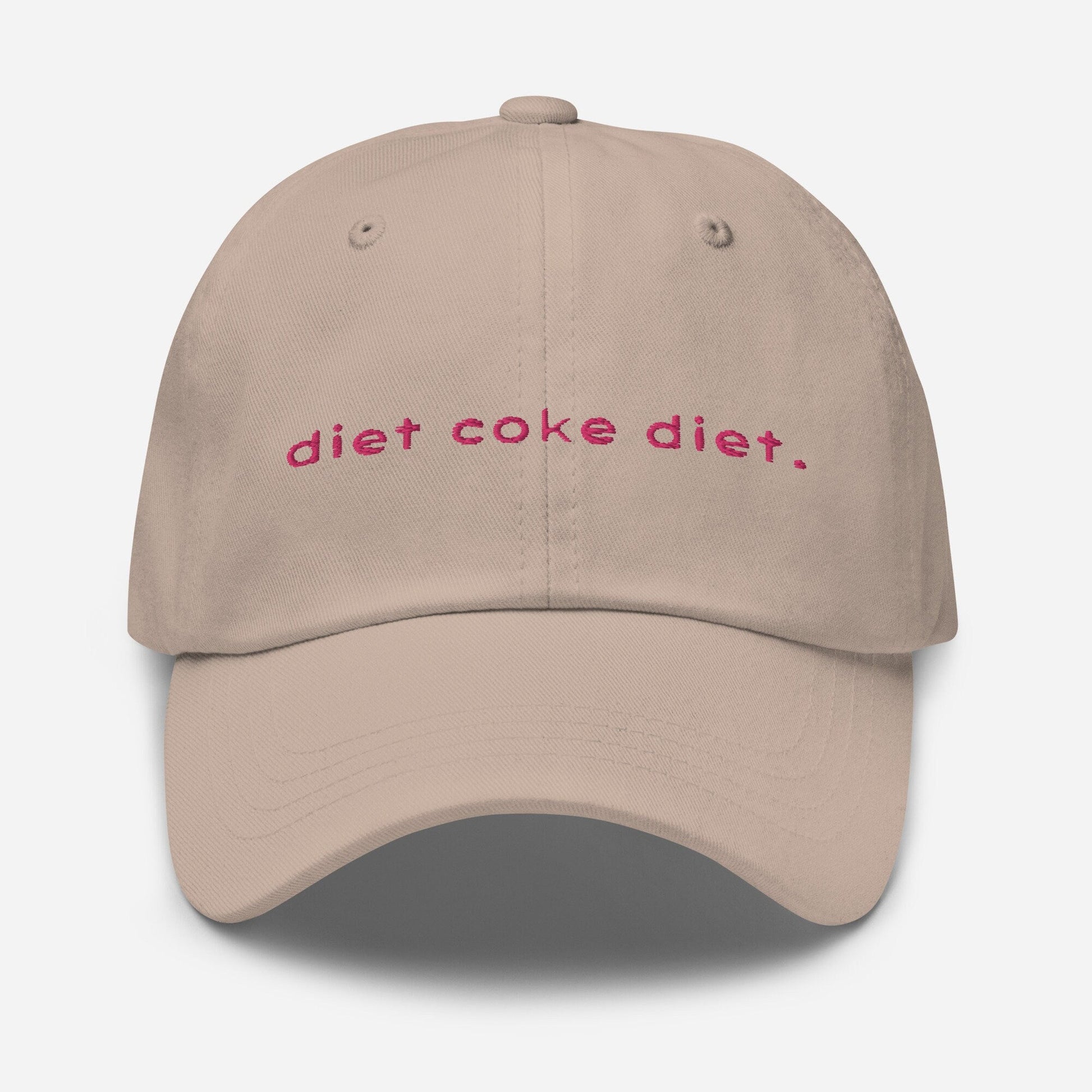 Diet Dad Hat - Diet Cola Fans and Soft Drink Soda Lovers - Handmade Embroidered Cotton Cap - Evilwater Originals