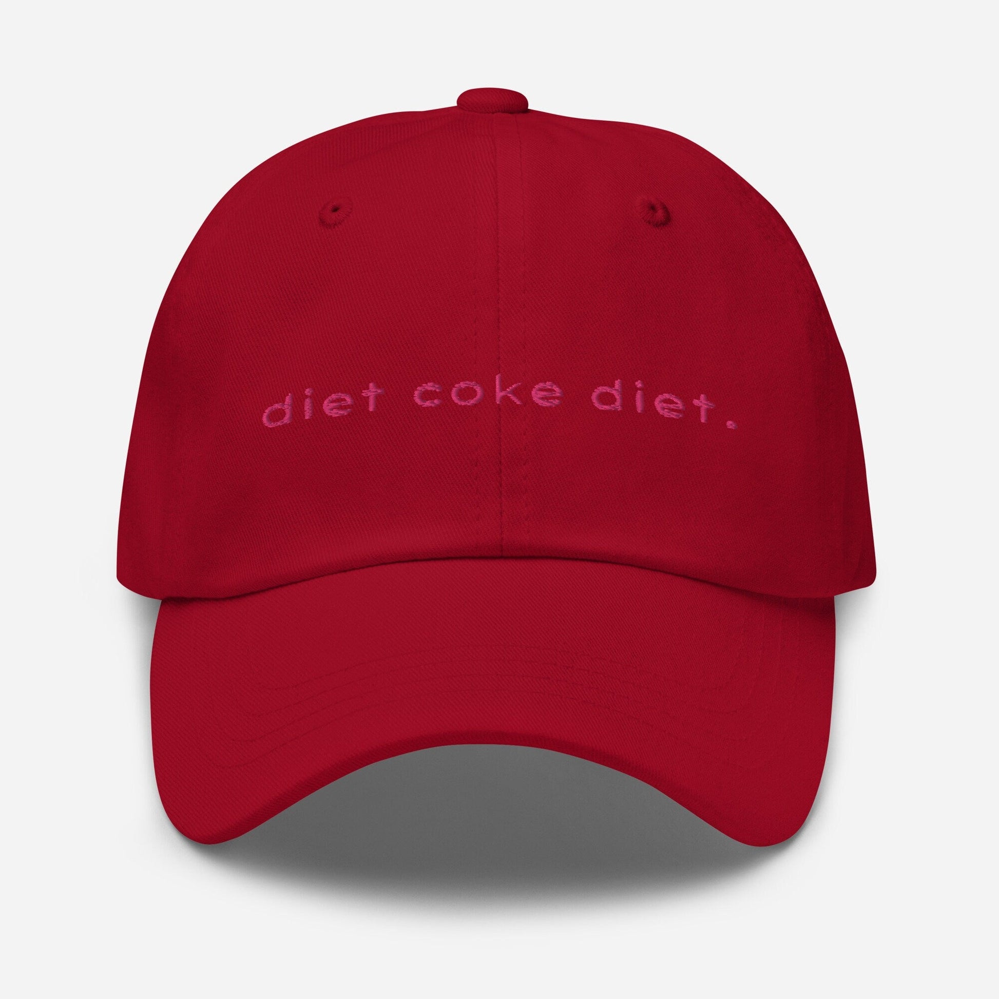 Diet Dad Hat - Diet Cola Fans and Soft Drink Soda Lovers - Handmade Embroidered Cotton Cap - Evilwater Originals