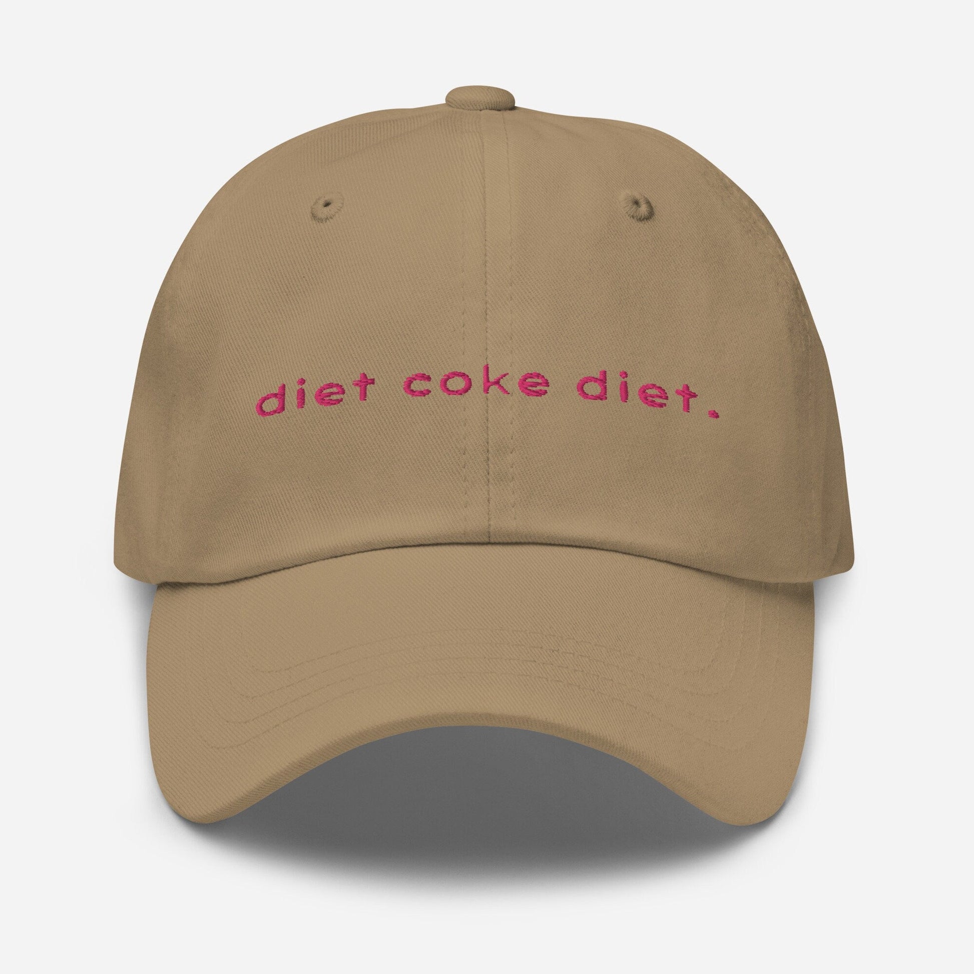 Diet Dad Hat - Diet Cola Fans and Soft Drink Soda Lovers - Handmade Embroidered Cotton Cap - Evilwater Originals