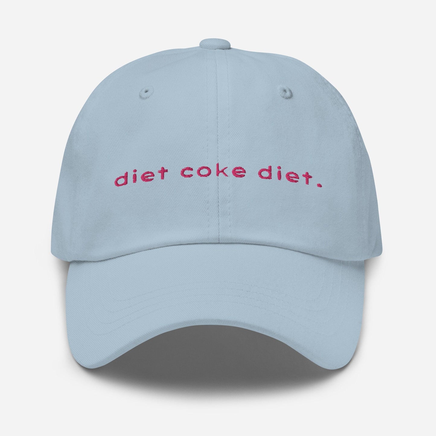 Diet Dad Hat - Diet Cola Fans and Soft Drink Soda Lovers - Handmade Embroidered Cotton Cap - Evilwater Originals