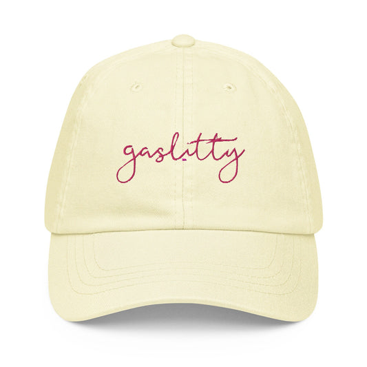 Gaslight Dad Hat - Funny Breakup Dating Gift - Pastel Cotton Embroidered Cap - Evilwater Originals