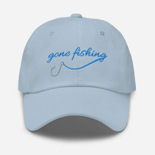 Gone Fishing Dad Hat - Gift for Fishermen, Anglers and Nature Lovers - Minimalist Embroidered Cotton Hat - Evilwater Originals