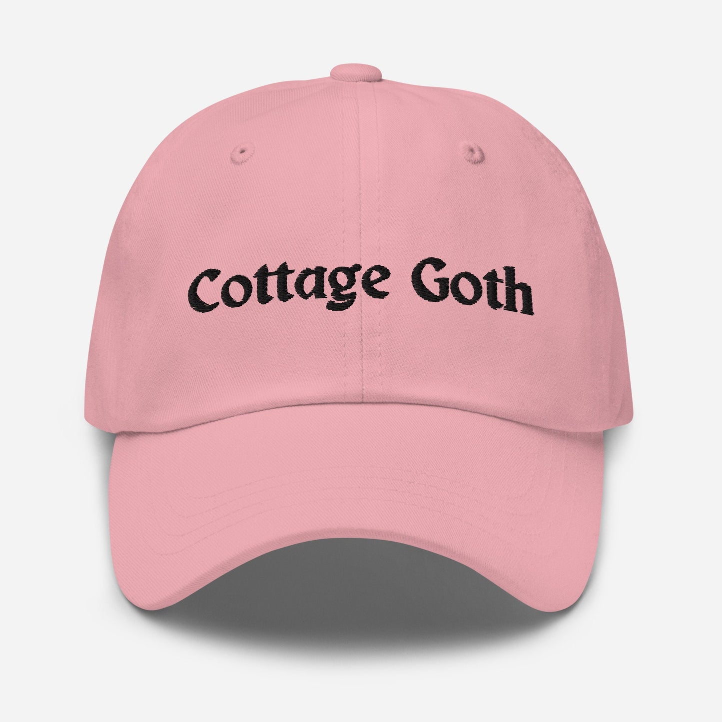 Cottage Dad Hat - Gift for Outdoorsy Goths Who Love to Camp - Embroidered Cotton Cap