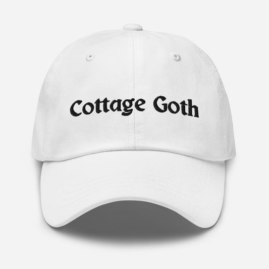 Cottage Dad Hat - Gift for Outdoorsy Goths Who Love to Camp - Embroidered Cotton Cap