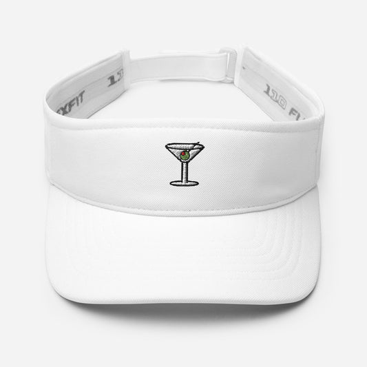 Martini Visor - For Cocktail Lovers, Golfers and Bachelorette Squads - Embroidered Hat - Multiple Colors