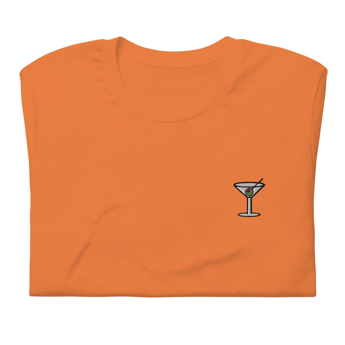 Martini T Shirt - Gift for Cocktail Lovers - Minimalist Embroidered Shirt - Multiple Colours