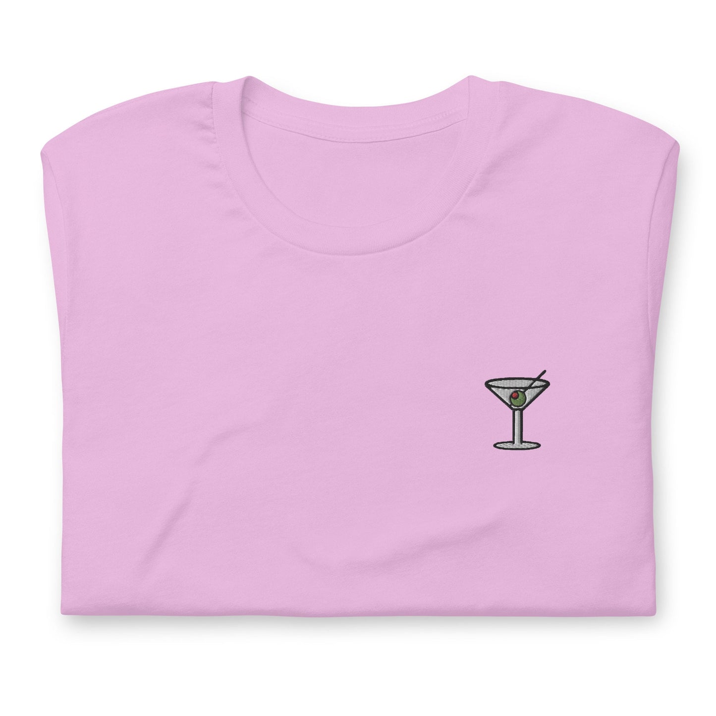 Martini T Shirt - Gift for Cocktail Lovers - Minimalist Embroidered Shirt - Multiple Colours