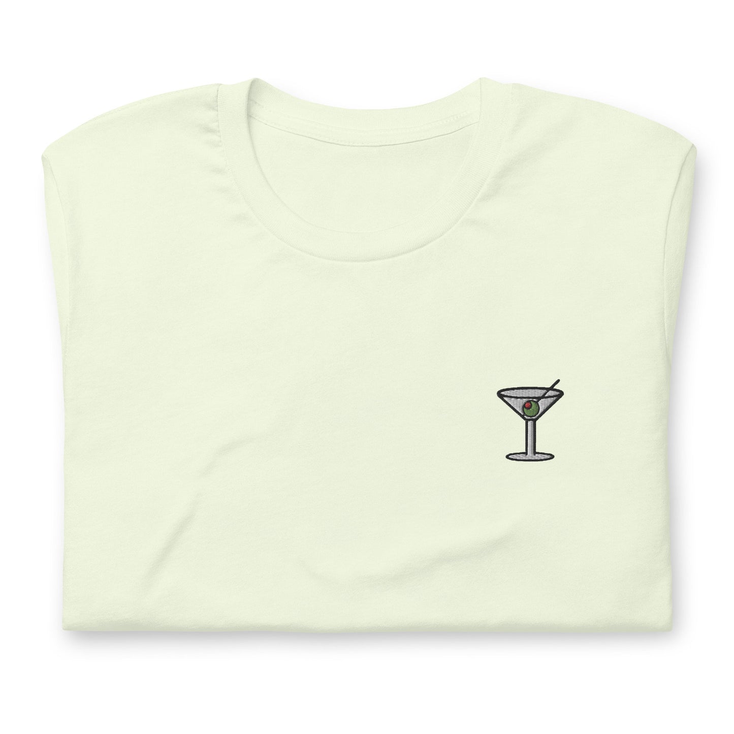 Martini T Shirt - Gift for Cocktail Lovers - Minimalist Embroidered Shirt - Multiple Colours