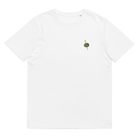 Olive T Shirt - Manzanilla, Spanish, Pimento Stuffed Olive with Toothpick - Cotton Embroidered Tee