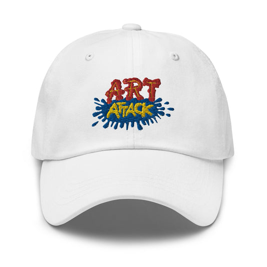 Art Attack Hat - 90s, y2k Gift - Minimalist Cotton Embroidered Dad Cap - Multiple Colors