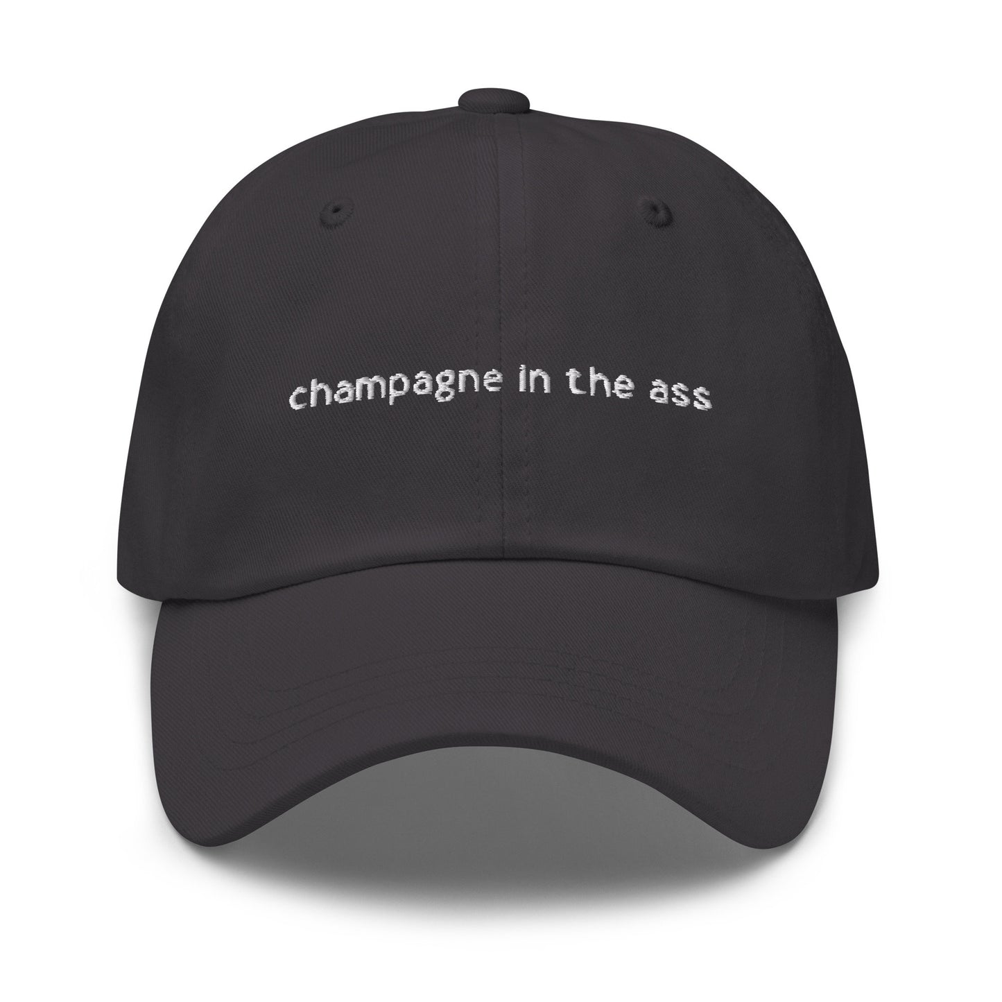 Champagne Hat - Funny Bubbly Gift for Lovably Annoying Pals and Partners - Embroidered Cotton Hat - Multiple Colors