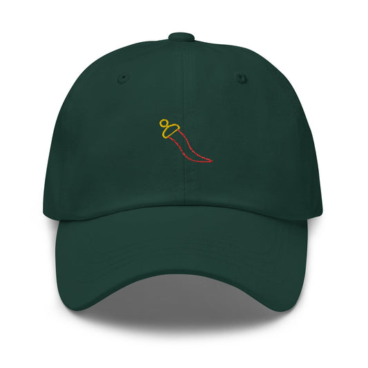 Cornicello Hat - Italian Horn, Evil Eye, Malocchio, Mano Cornuto - Cotton Embroidered Dad Cap - Multiple Colors