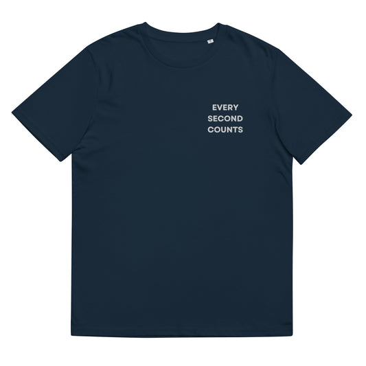 Every Second Counts T Shirt - Gift for The Bear Fans - Minimalist Embroidered Shirt - Multiple Colours