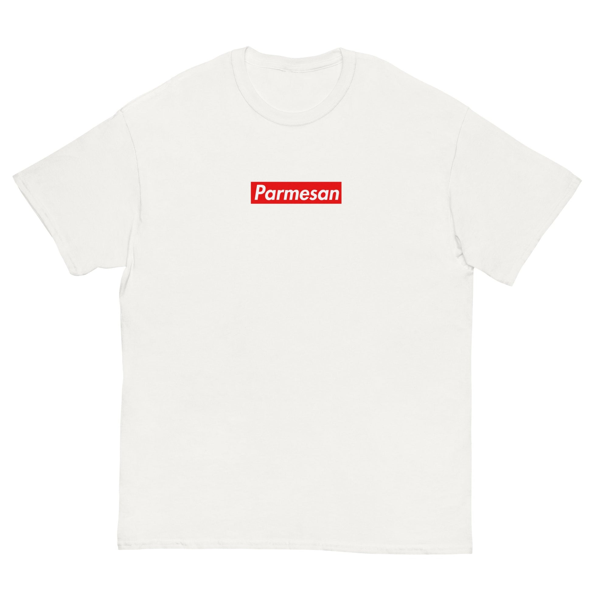 Parmesan T Shirt - Supreme Box Logo Inspired Design - Parmigiano Reggiano Gift - Classic Fit Tee - Multiple Colors