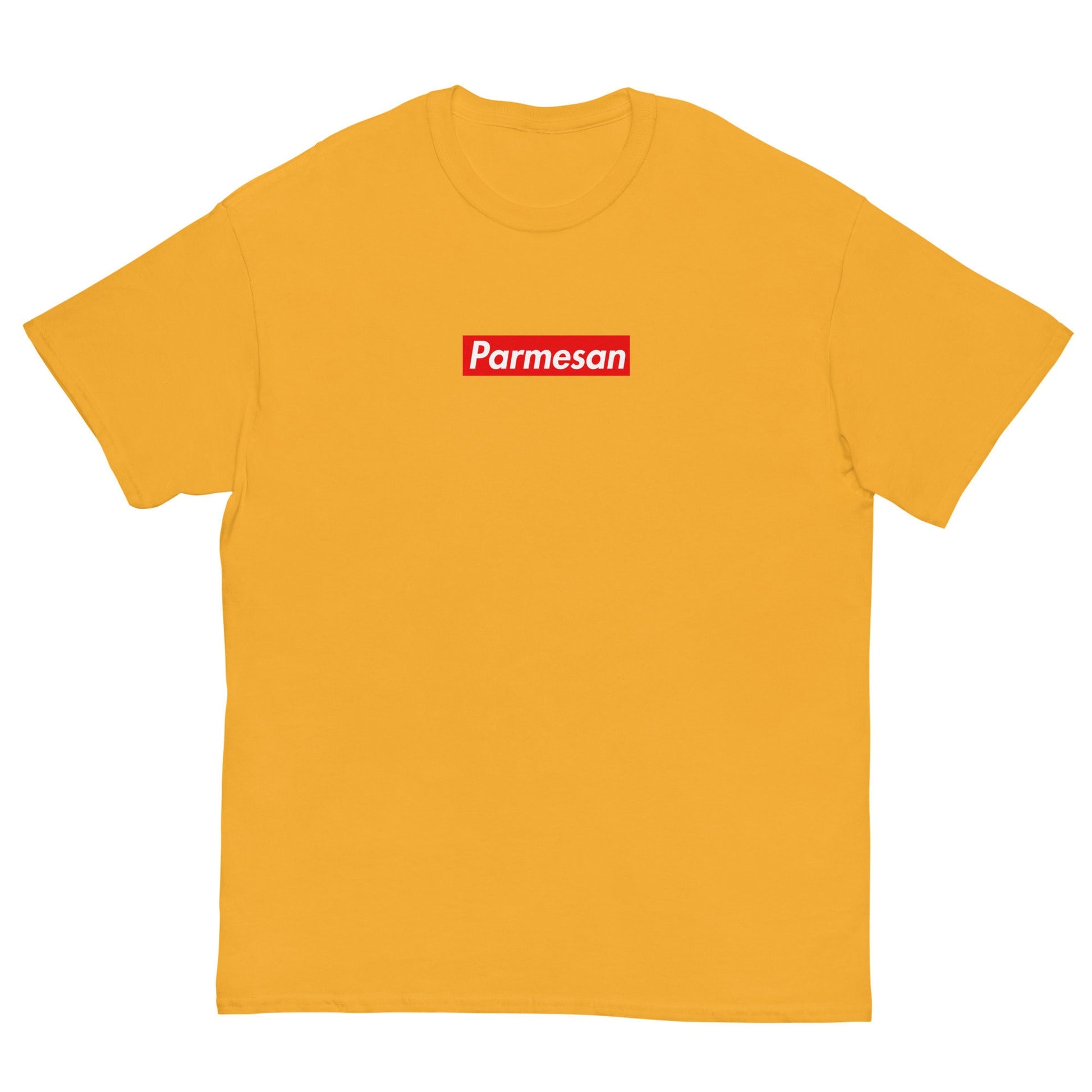 Parmesan T Shirt - Supreme Box Logo Inspired Design - Parmigiano Reggiano Gift - Classic Fit Tee - Multiple Colors